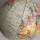 Mid-century globe by Paul Räths, political globe with bakelite base