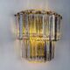 Two-tier frosted Murano glass wall sconce, Italy, 1970s