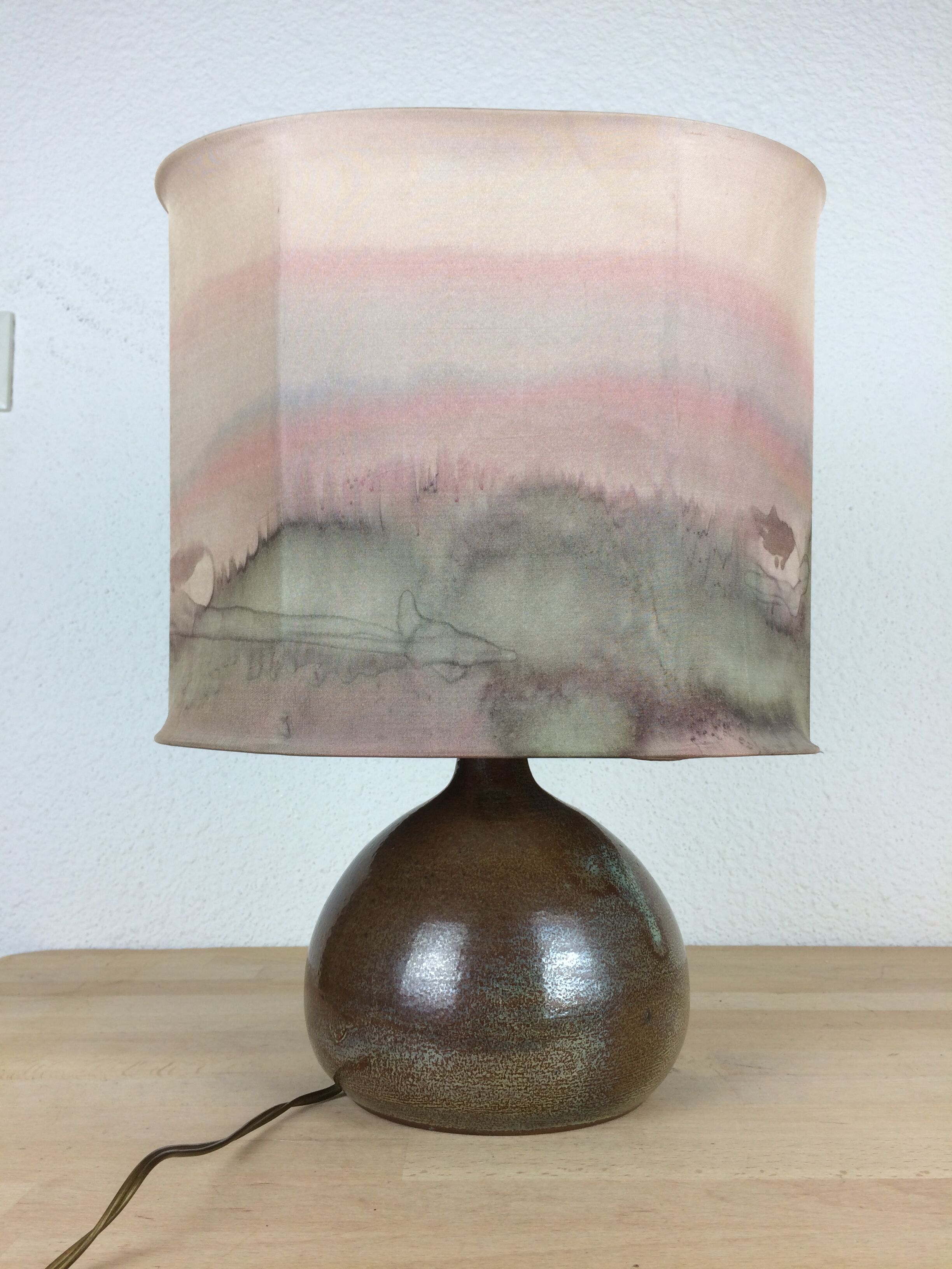 Lampe figue céramique par Roland Zobel, Les Cyclades Anduze