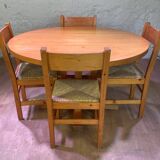 Pine table and 4 chairs