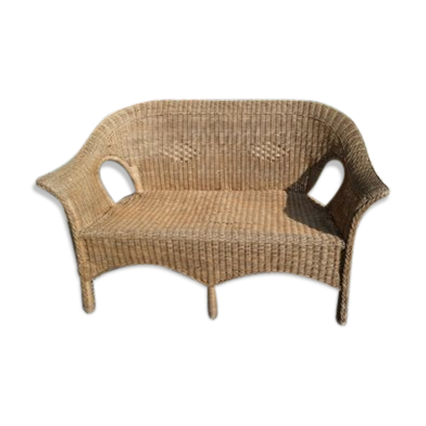 Bench 2 seats wicker