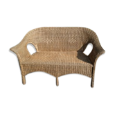 Bench 2 seats wicker