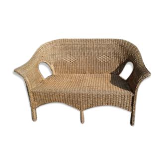 Bench 2 seats wicker