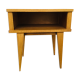 Vintage light wood and rattan bedside - 1960