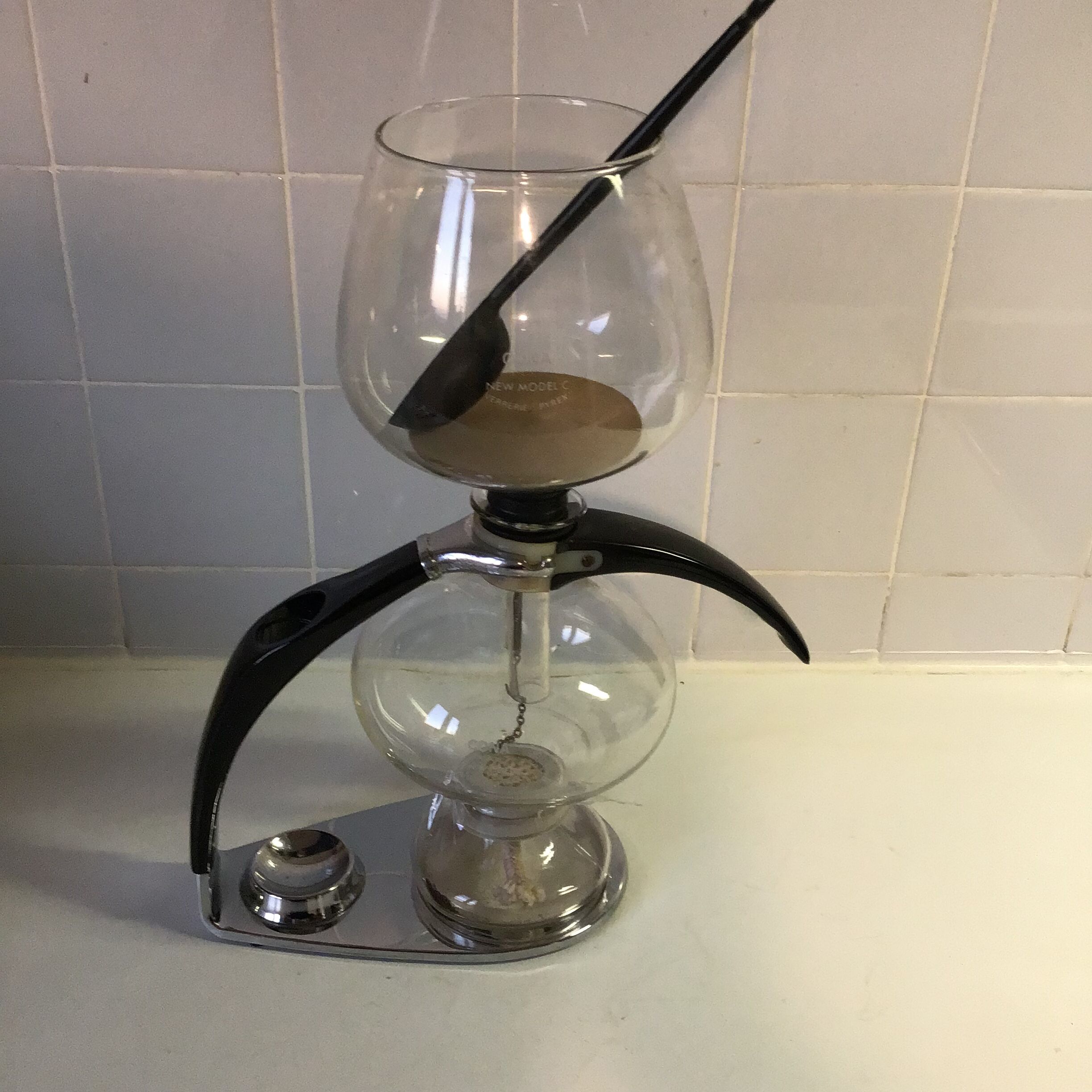 Cona coffee maker with depression model C 8 to 10 cups in perfect condition (chrome glass bakelite)