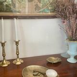 Vintage solid brass leaf pocket 20cm