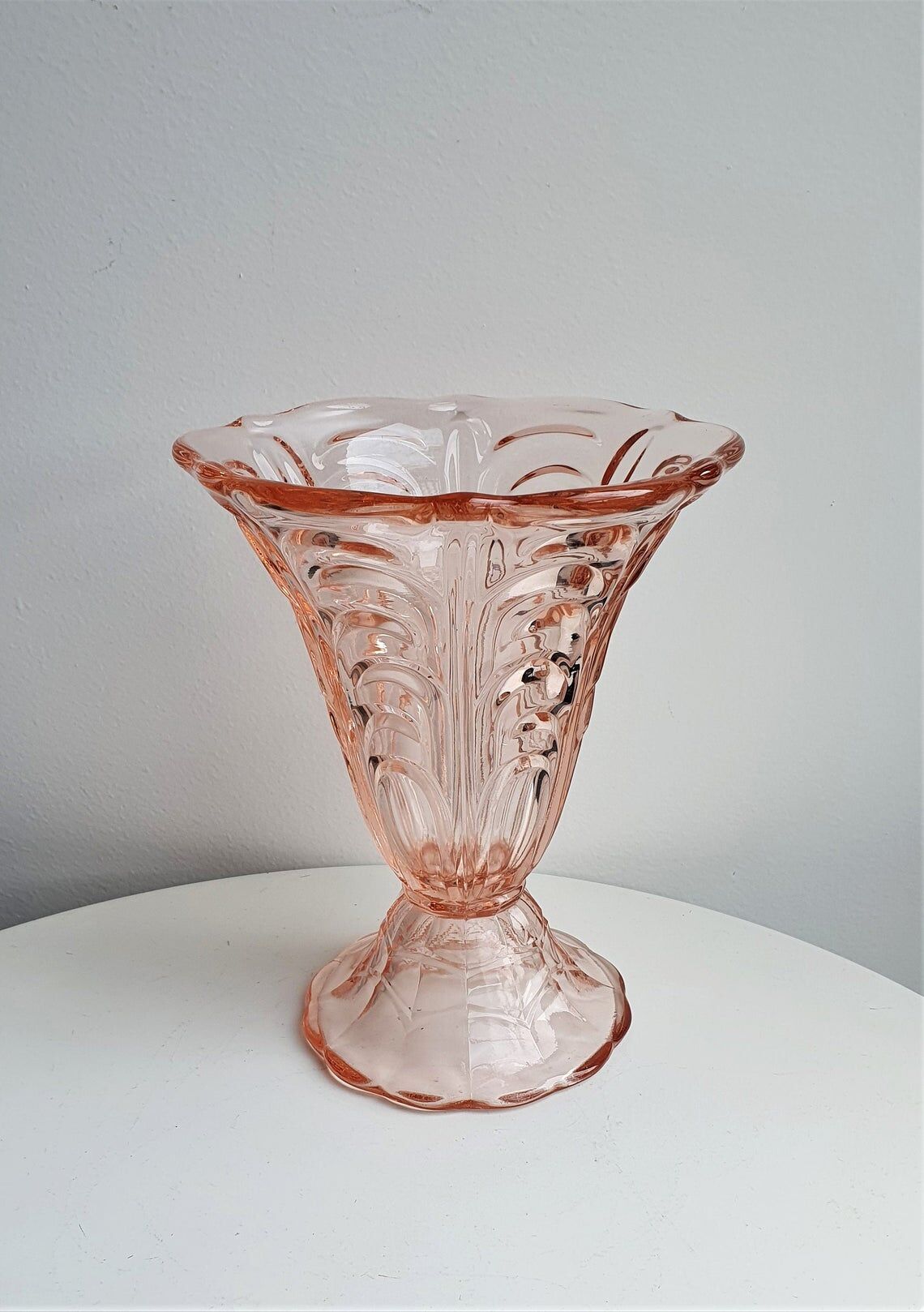 Pink glass vase