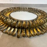 Mirror Sun round double sheets in wrought iron Italian 50'S