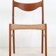 Ensemble de 6 chaises Glyngøre / Arne Wahl Iversen “GS 60” / teck / corde à papier / années 1960 / années 1970
