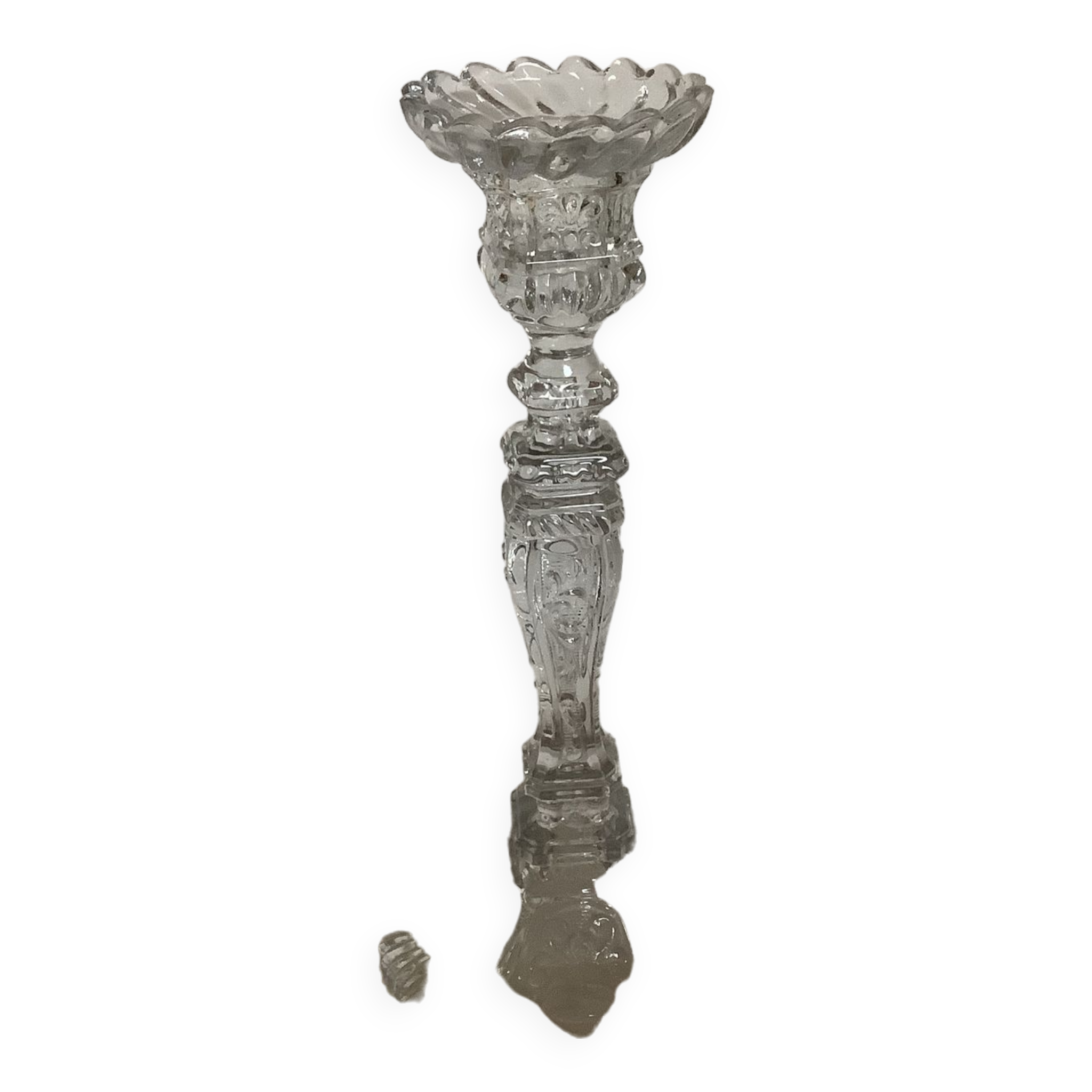 Bougeoir vallerysthal en verre moulé art déco