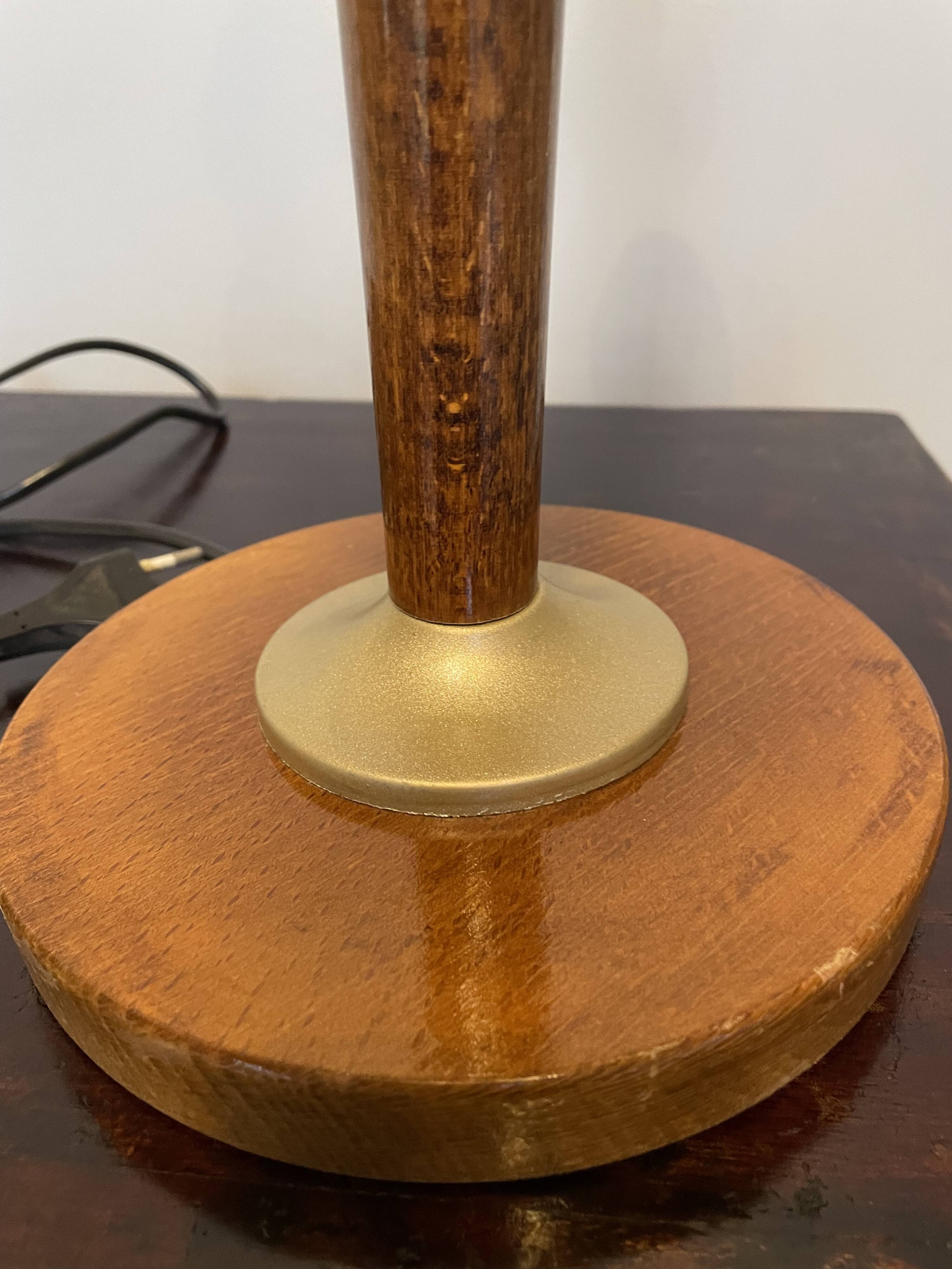 Old wooden Art Deco lamp stand