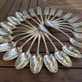 Set of 12 silver plated forks and 12 spoons 84g