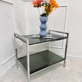 Vintage chrome and smoked glass serving trolley