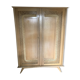Armoire rotin et bois vintage