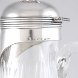 Leitão & irmão - carafe in solid silver and crystal from the art deco period