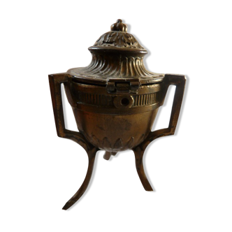 Boîte à bijoux matelassé antique Napoléon III urne zamac  XIXème