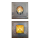 Pair of metal, resin and glass wall lights by Angelo Brotto, circa 1970