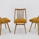 1960s Antonin Suman Oak Chair, Set of Three