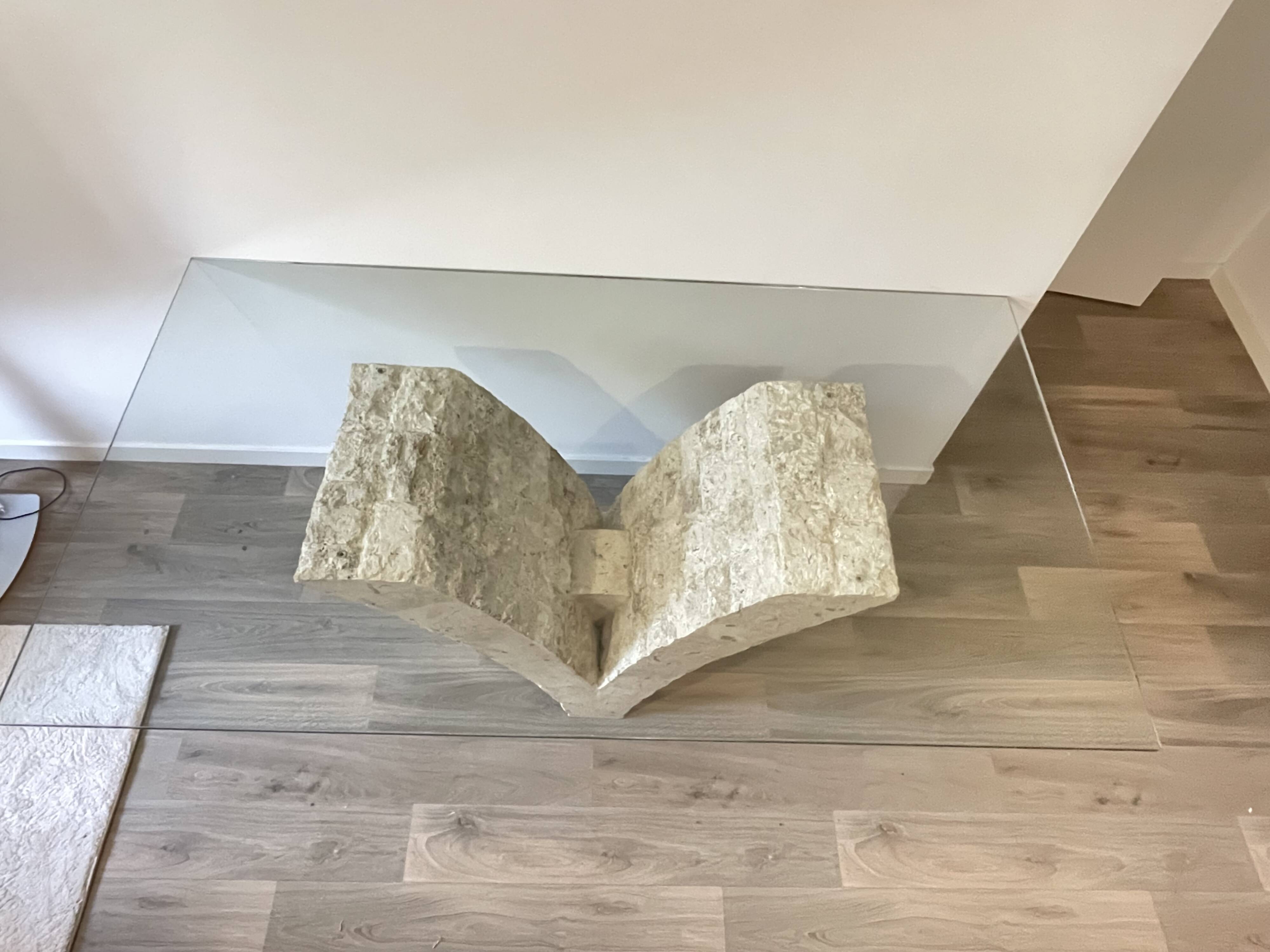 Dining table Stones Deco “Cadiz” glass and stone - Very good condition