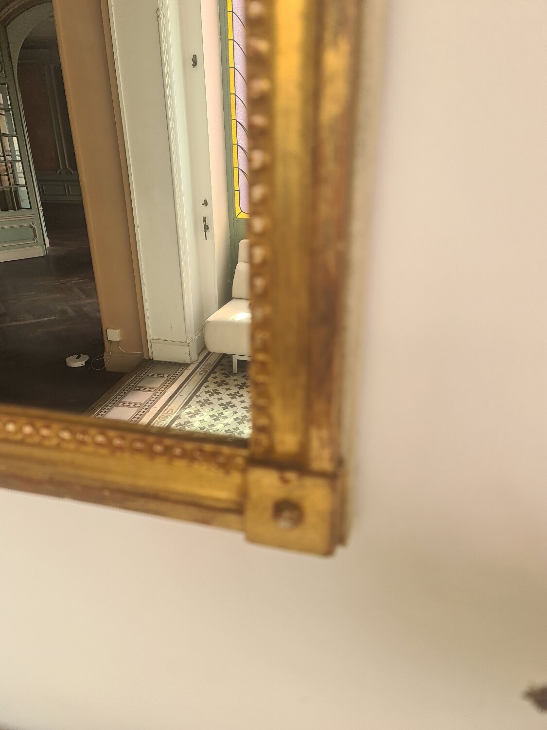 Rectangular gilded mirror, pure lines 59x79cm