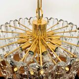 Large Austrian Palazzo Ice Glass Chandelier by J.T. Kalmar