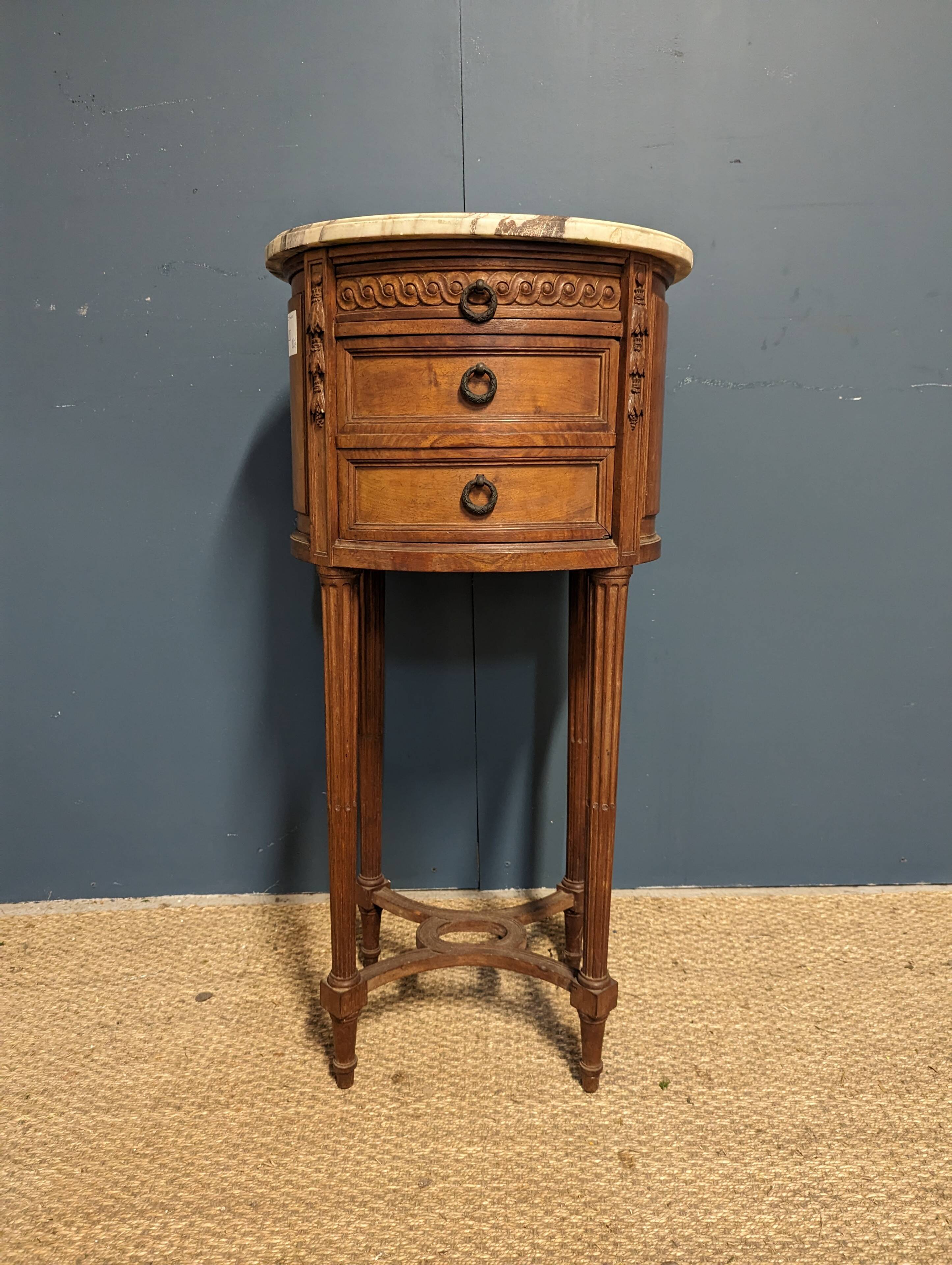 Louis XVI style oak bedside table