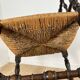 Chaise d'angle en bois sculpté et paille fin XIXème s.
