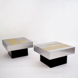 Pair of square coffee tables. USA, 1970