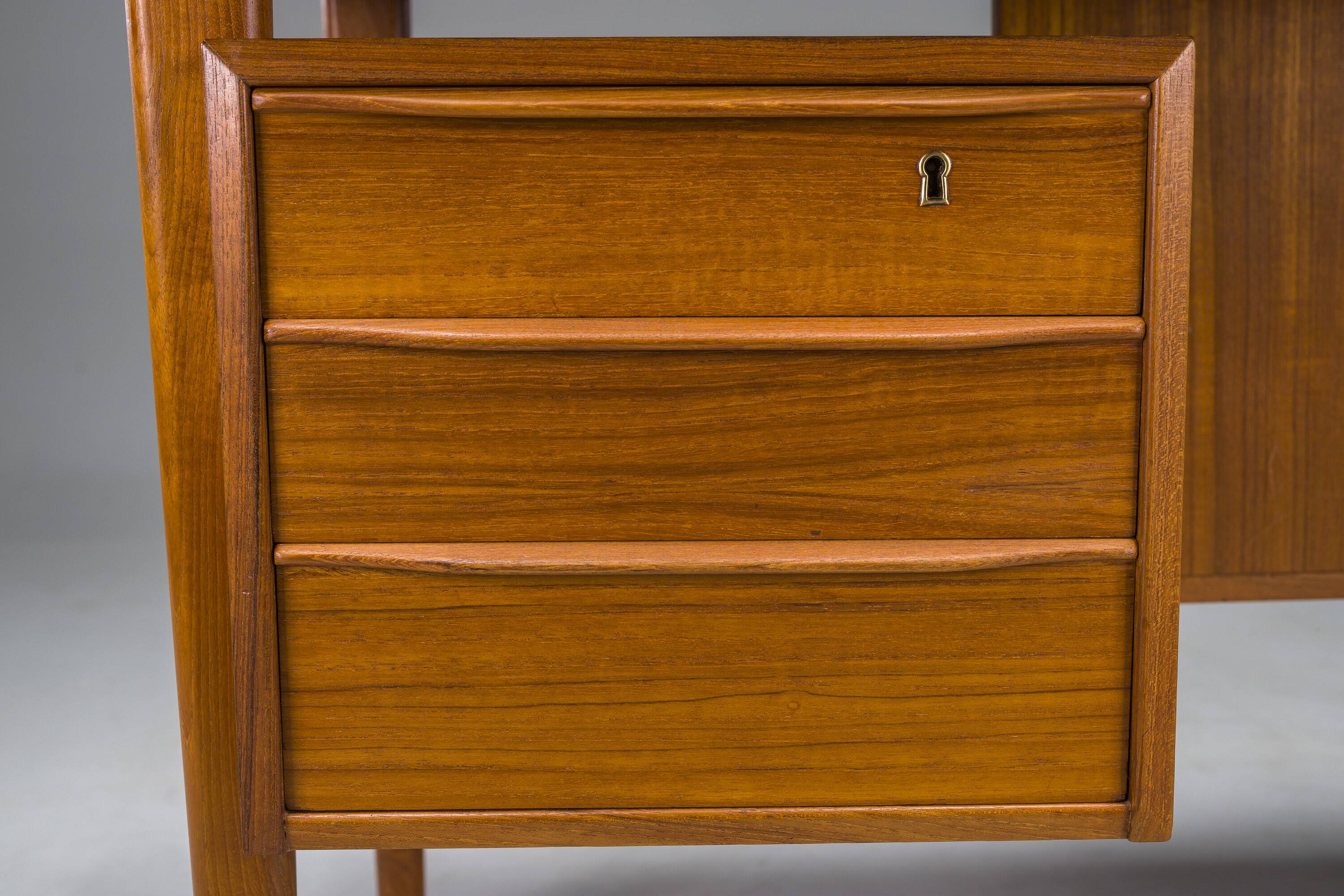 Danish Teak Desk by Peter Lovig Nielsen for Hedensted Mobelfabrik, 1972