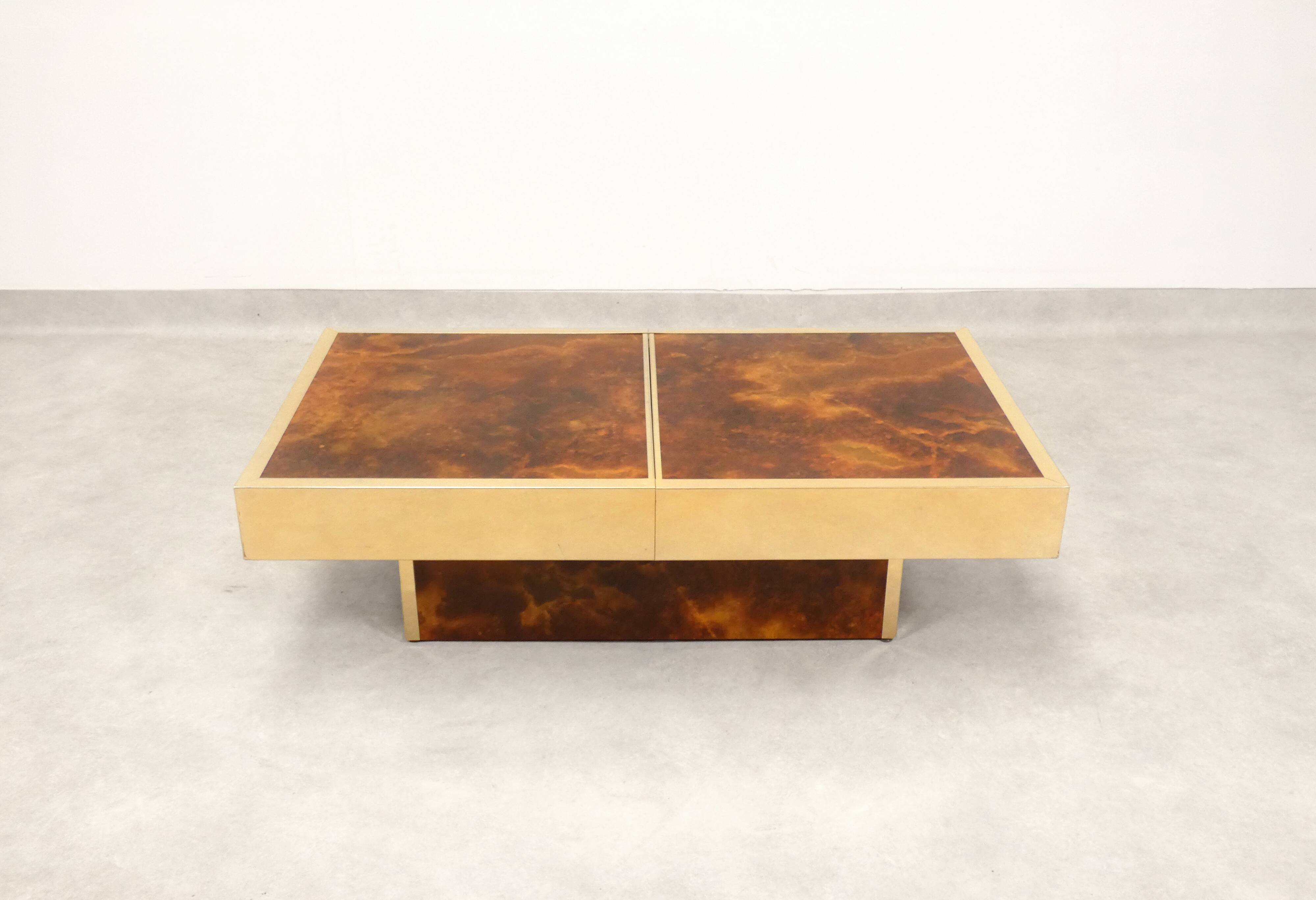 Cofee table with hidden bar by Maison Lancel