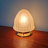 Art Deco ceiling light in transparent satin glass, 1920s-30s