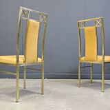 Chaises de salle à manger vintage en laiton de Belgochrom, années 1970