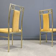 Vintage brass dining chairs by Belgochrom, 1970s