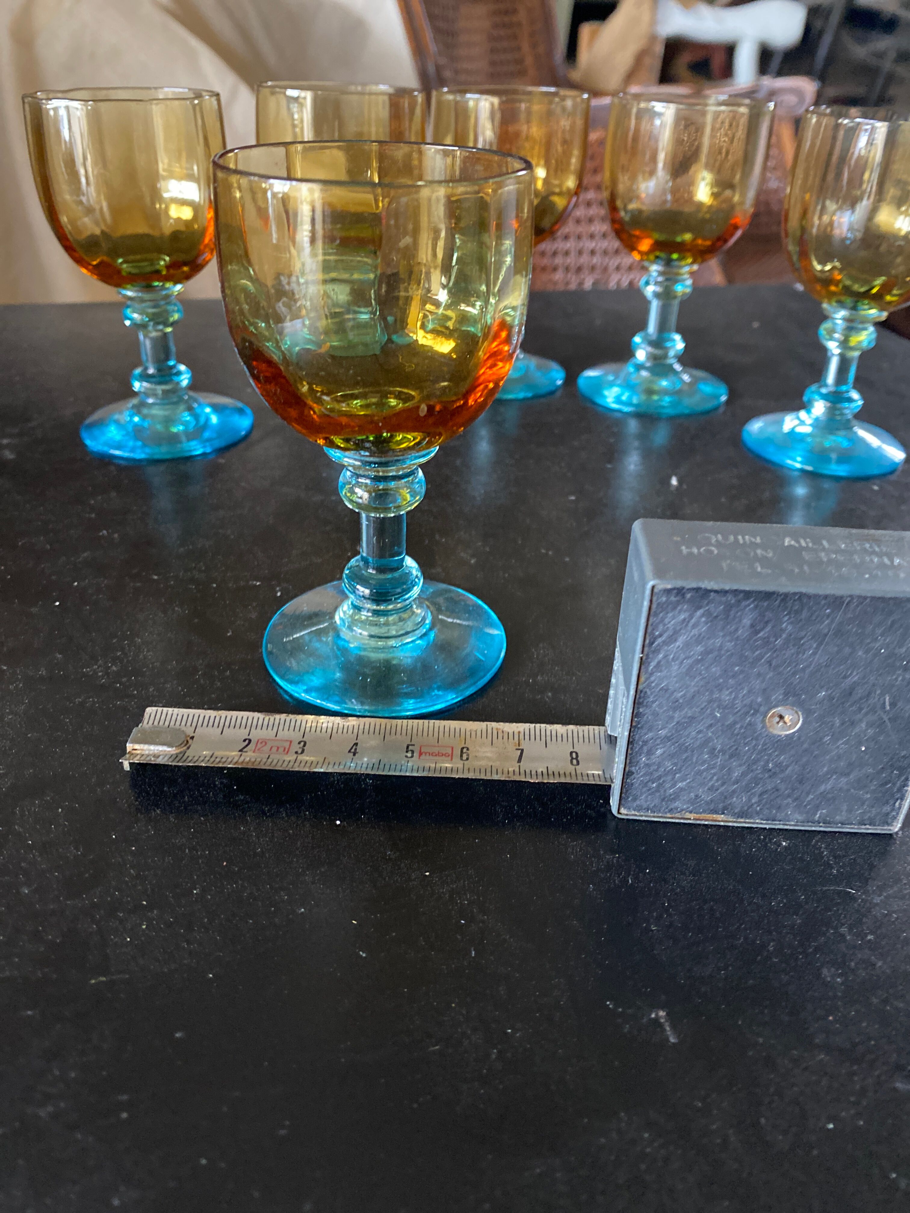 6 Portieux crystal liqueur glasses, Georges Sand model, no cracks or chips