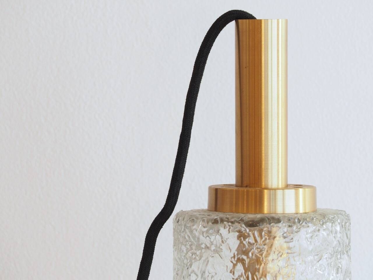 Carl fagerlund style cylindrical textured glass pendant light