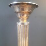 Large antique candle holder 45cm in silver metal