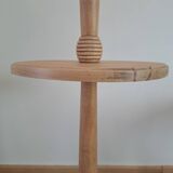 Light wood floor lamp with Art Deco wooden shelf