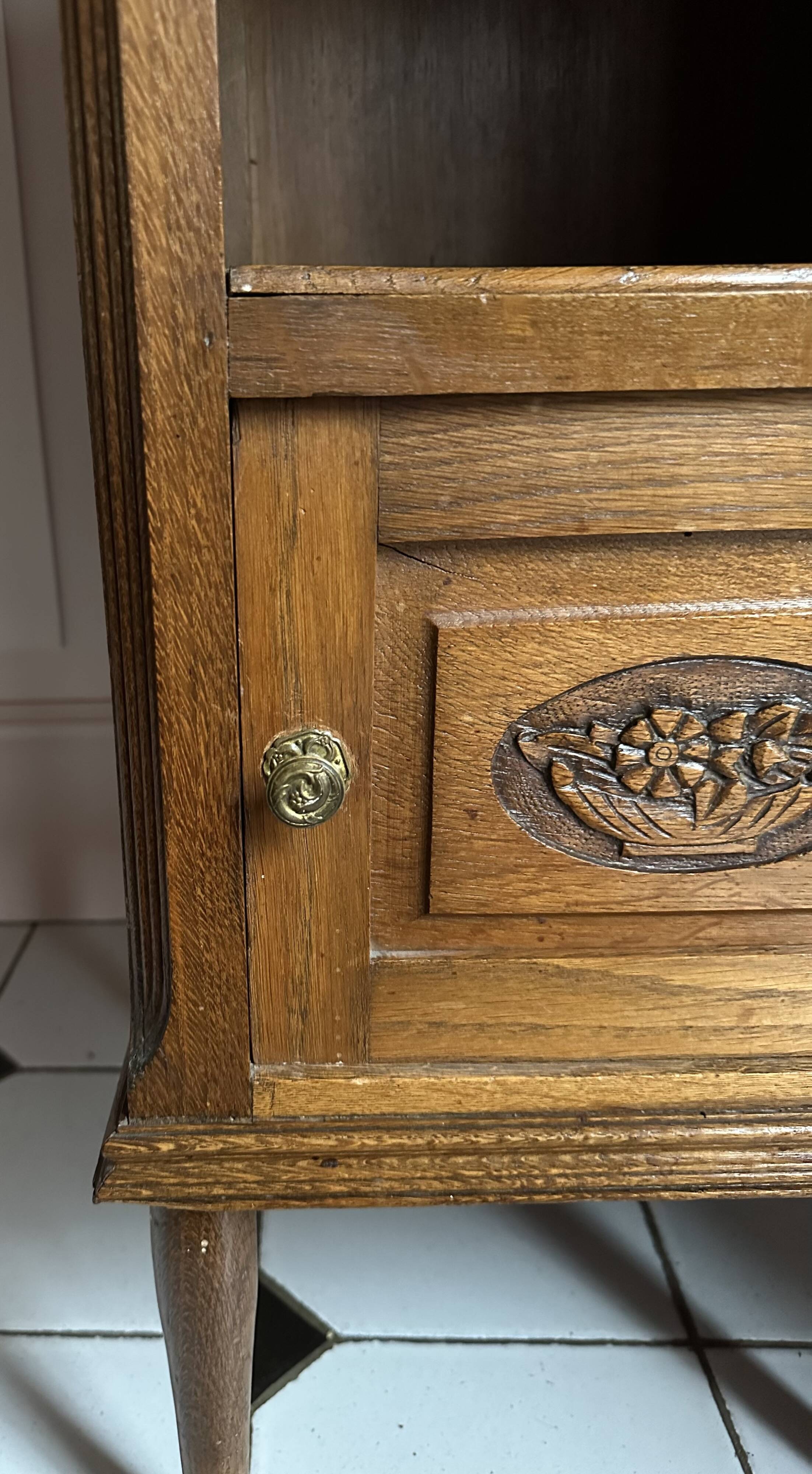 Small Art Deco bedside table with marble top