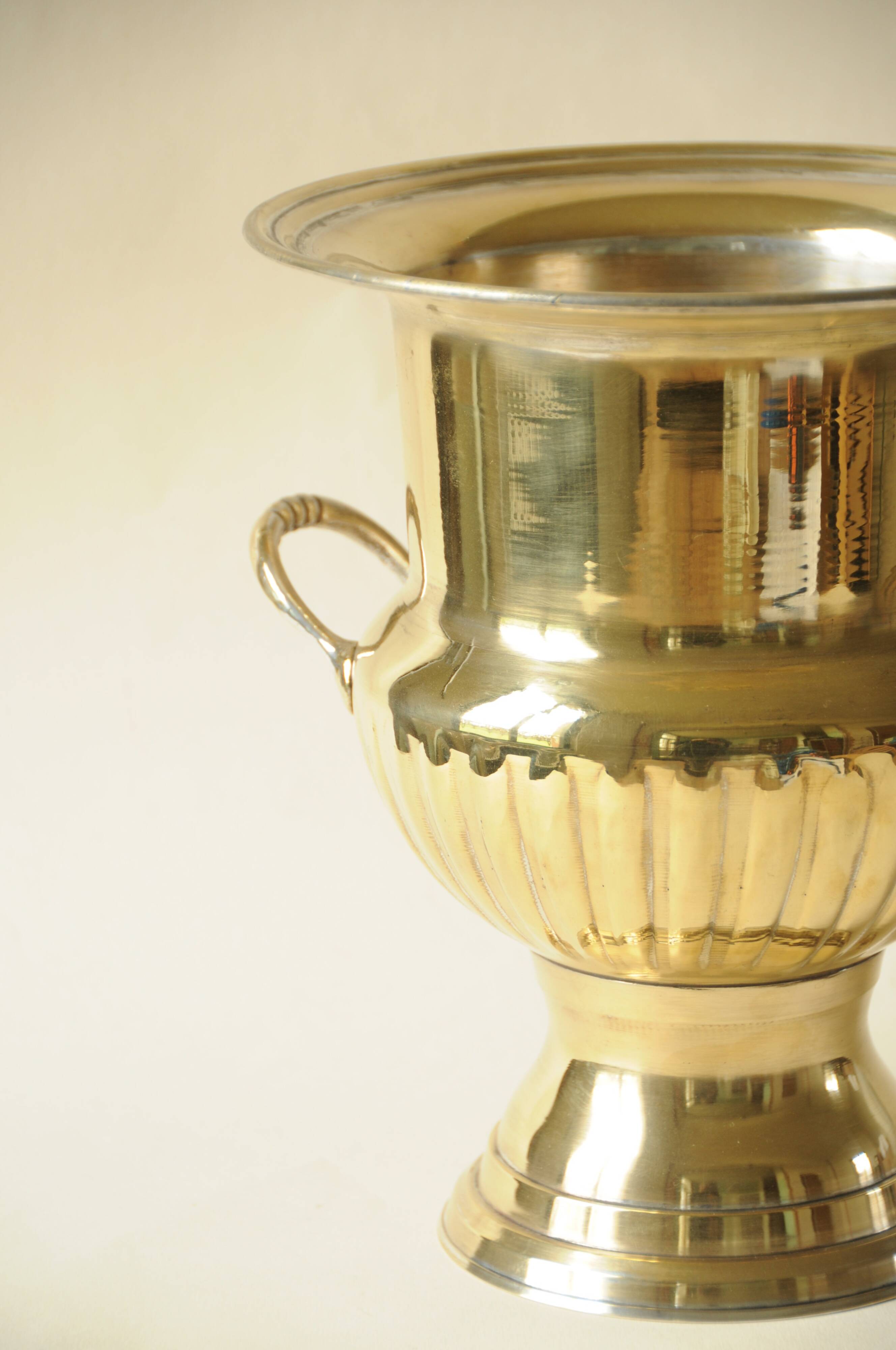 Champagne Bucket on Stand in Brass Médicis Vase Design