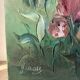 Les iris, huile au couteau signée