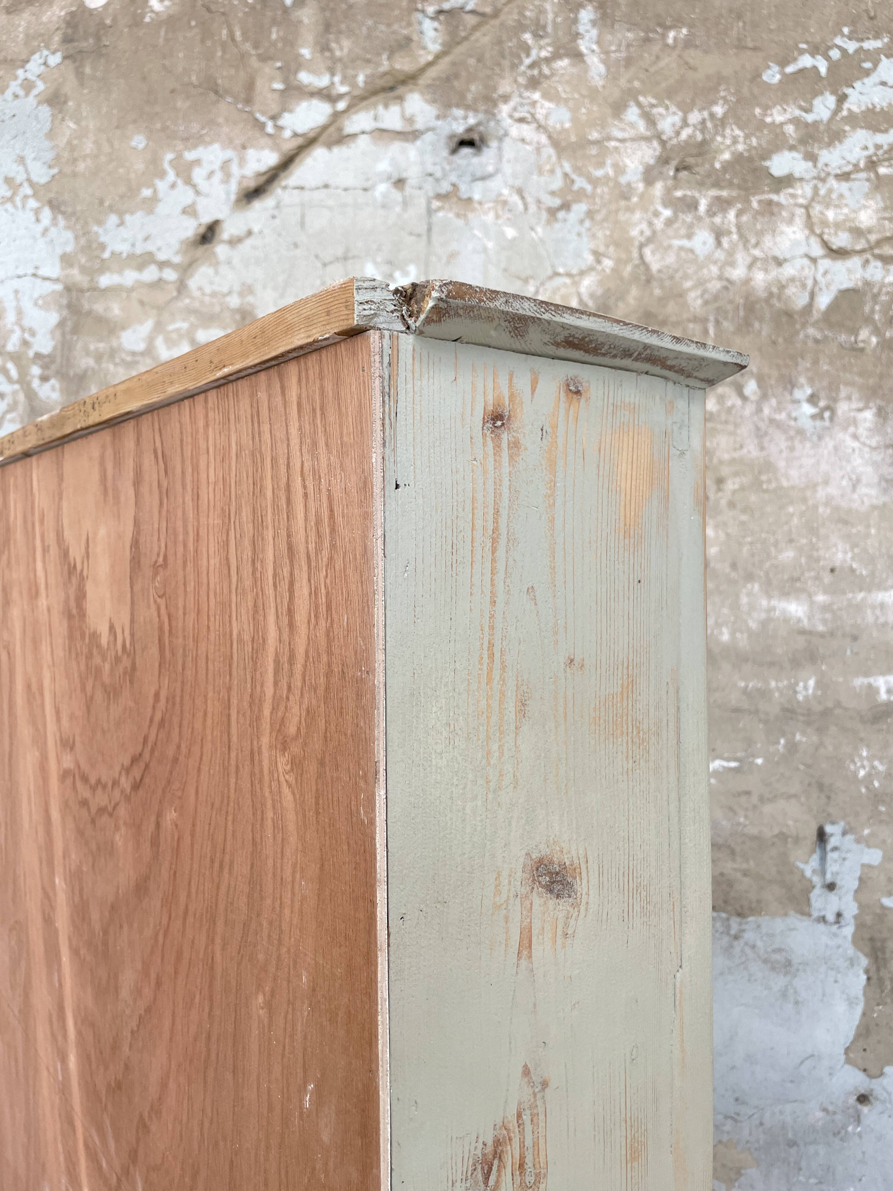 Furniture two body showcase, around 1900.