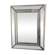Vintage brass beveled wall mirror, large Hollywood Regency mirror, Mid-Century Modern