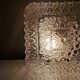 Vintage square glass ceiling lamp, 70s
