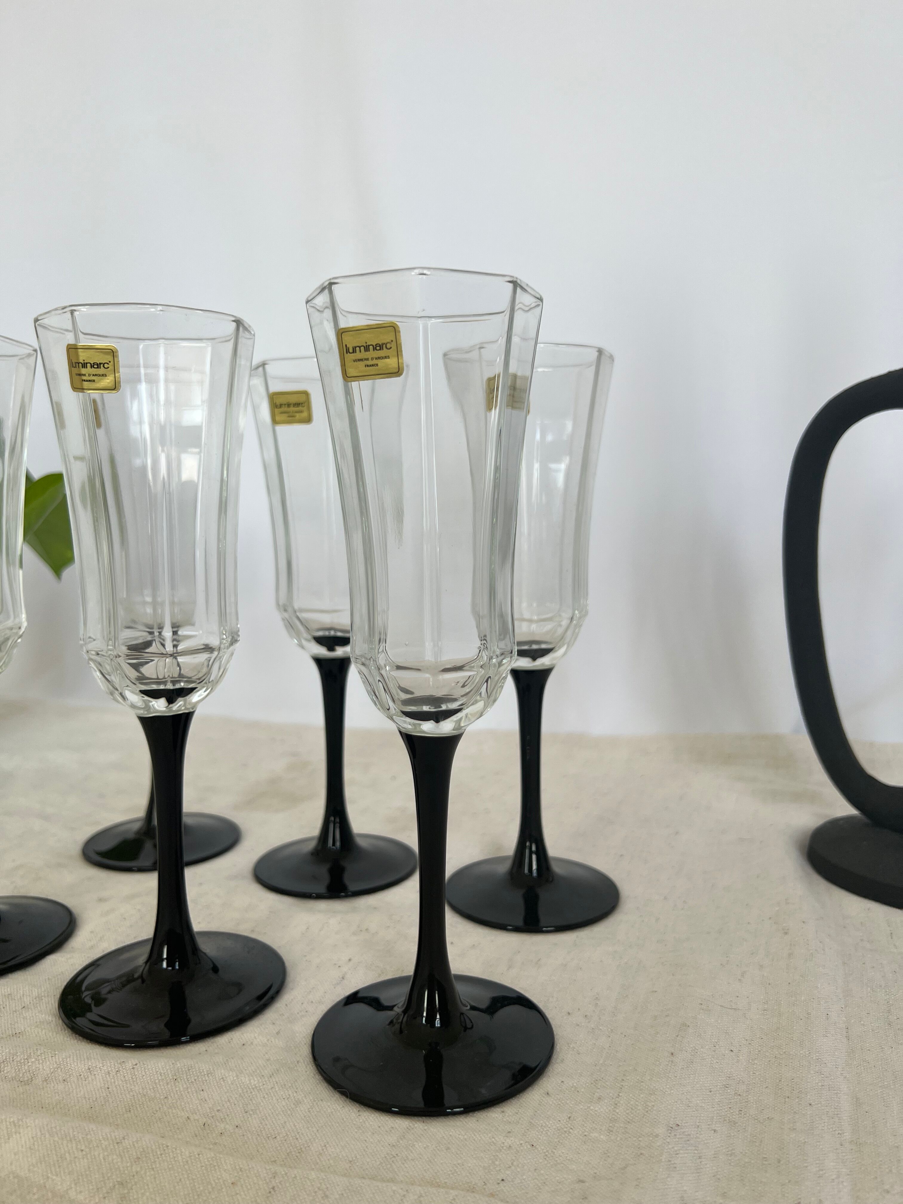 Six vintage champagne glasses Luminarc Octime 70s-80s