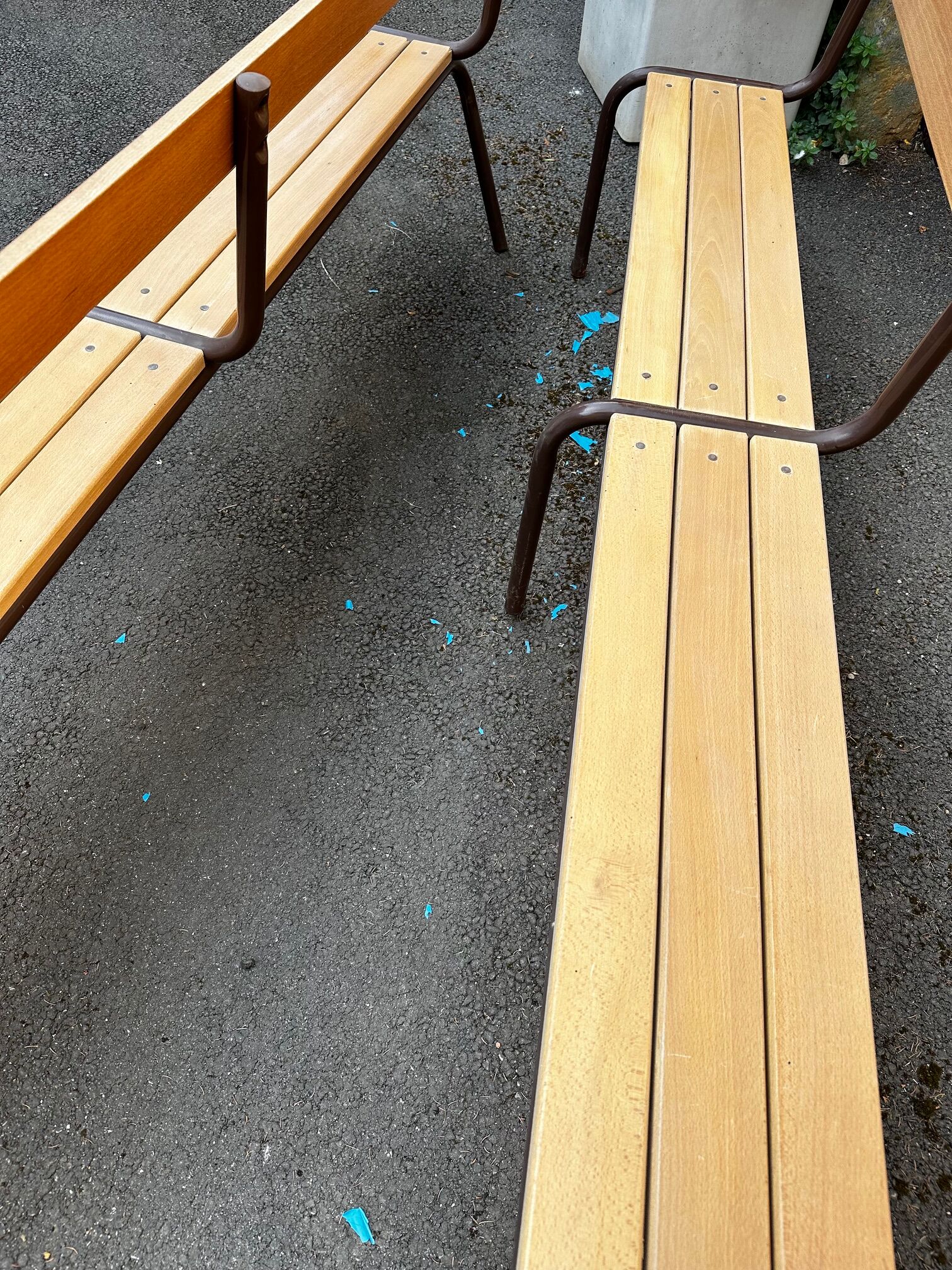 Pair of school benches