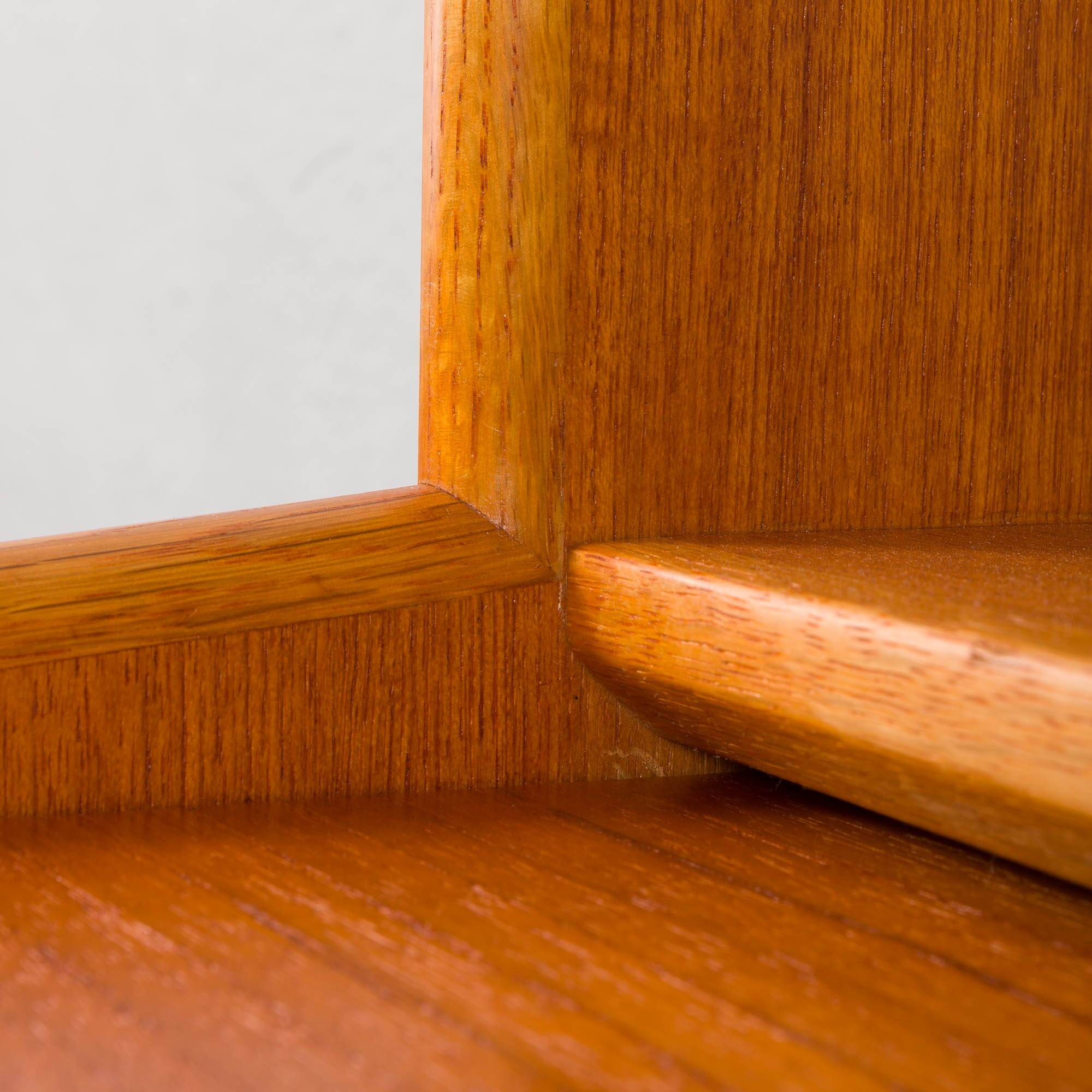 Danish vintage teak bookcase with a hidden desk, 1960s