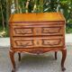 Louis XV solid wood and green leather writing desk secretary, 1950.