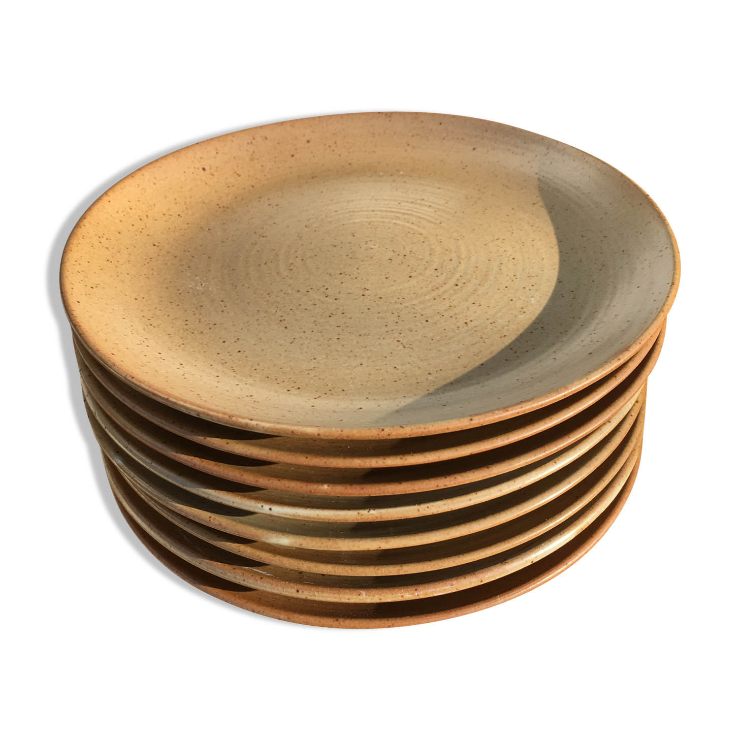 Suite of 8 stoneware plates
