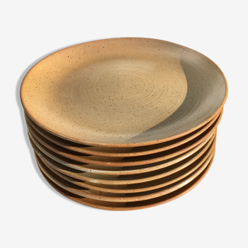 Suite of 8 stoneware plates