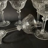 6 Saint Louis crystal champagne glasses / coupes. Tommy model.